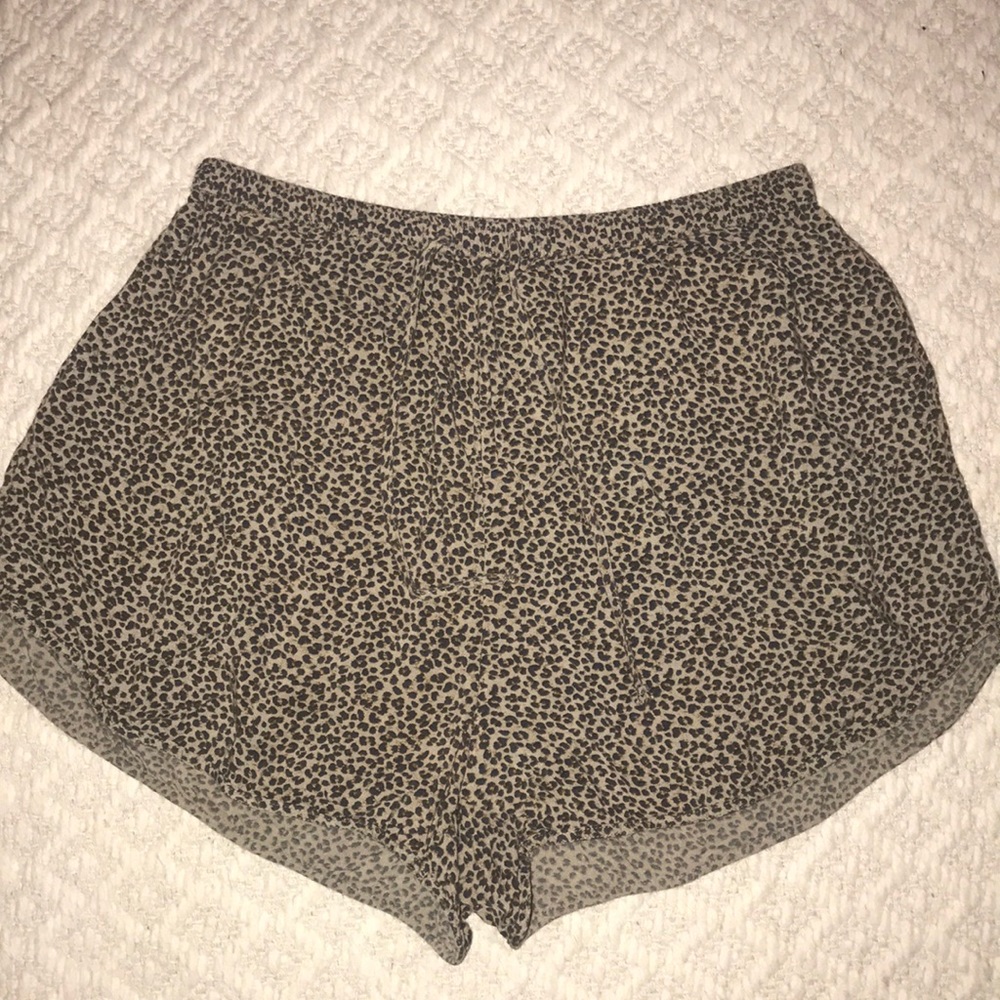 Abercrombie cheetah print pajama bottom shorts.